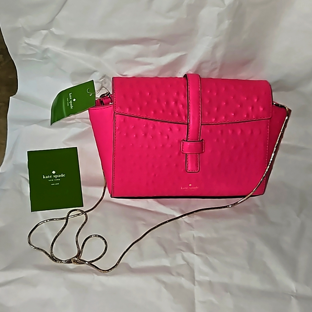 Kate Spade Riverside Street OstrichEmbossed Emmie Crossbody NWT